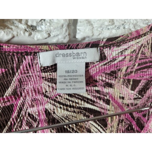 Dress Barn Womens Top 18 20 Plus Tank Purple Geometric Crepe Polyester GEO26E - Picture 7 of 7